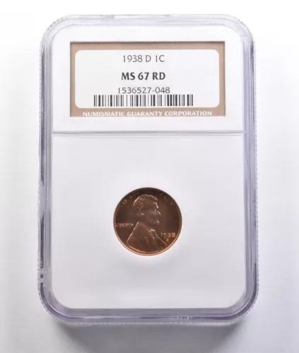 1938-D Lincoln Wheat Cent MS67 RD NGC *6829