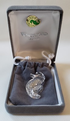 New Waterford Crystal Seahorse Lapel Pin Brooch 3/4