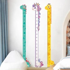 Kids Height Chart Wall Sticker Unicorn Dinosaur Giraffe Room Decor Ruler