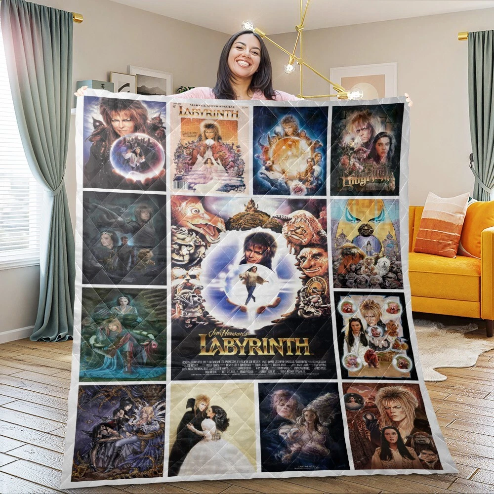 Labyrinth Quilt, Labyrinth 80s Movie Quilt Blanket Magic Dance