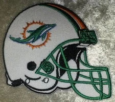 Miami Dolphins Helmet 3.5" Iron On Embroidered Patch~Free Tracking!