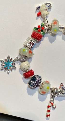 ❤️Pandora Christmas Sterling Silver Bracelet 🎄 European Charm Beads w/ Box 2❤️ - Picture 2 of 7