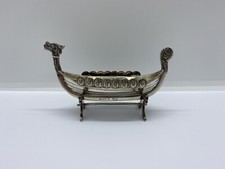 Danish Eneret AV Astral Vicking Ship Salt Dish VTG Silver Plate See Description