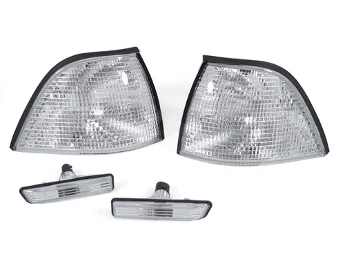 DEPO COMBO Clear Corner Signal + Side Marker Light For 97-99 BMW E36 2D / Cabrio