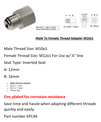 Dorman 788-522 Brake Line Adapter-Bubble Flare-M10-1.0 X 3/16 In. X M12-1.0 Universal Fit - Foto 7
