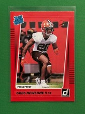 2021 Panini Donruss Football Greg Newsome II #341 Rated Rookie Red Press Proof