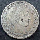 1908 D Barber Half Dollar - Fine Details - Solid for the Grade and Priced Right