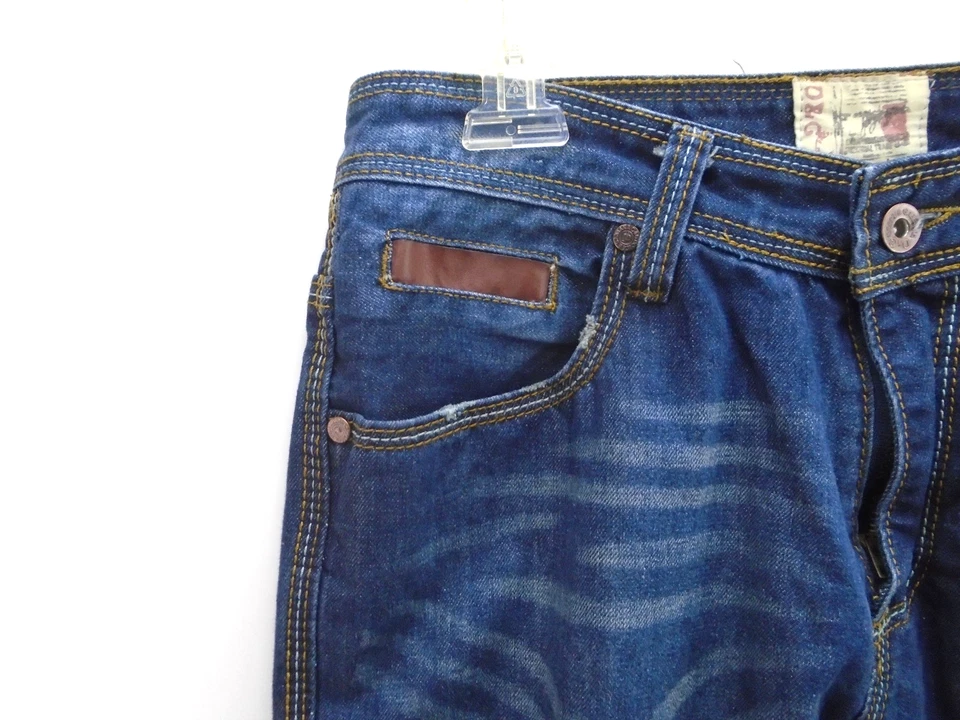 Dolce & Gabbana D&G Men Size 32 (30x32) Blue Denim Jeans Straight Leg Distressed - Image 4 of 4