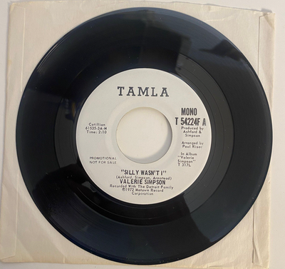 #ad Valerie Simpson Silly Wasn#x27;t I 45 RPM Tamla Promo Record 1972 Northern Soul $24.99