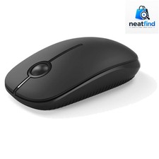 Wireless Mouse, 2.4G Slim Computer Laptop Mouse, Black Portable Mouse, Plug...