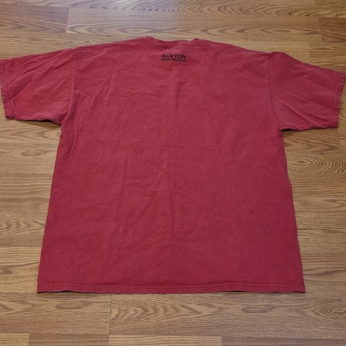 Vintage 90s Y2K Burton Snowboards Red Spellout T Shirt Size XL Old School - Picture 7 of 10