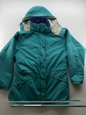Vintage L.L. Bean Penobscot Women's Hooded Parka Coat Down, Teal Green, Size L