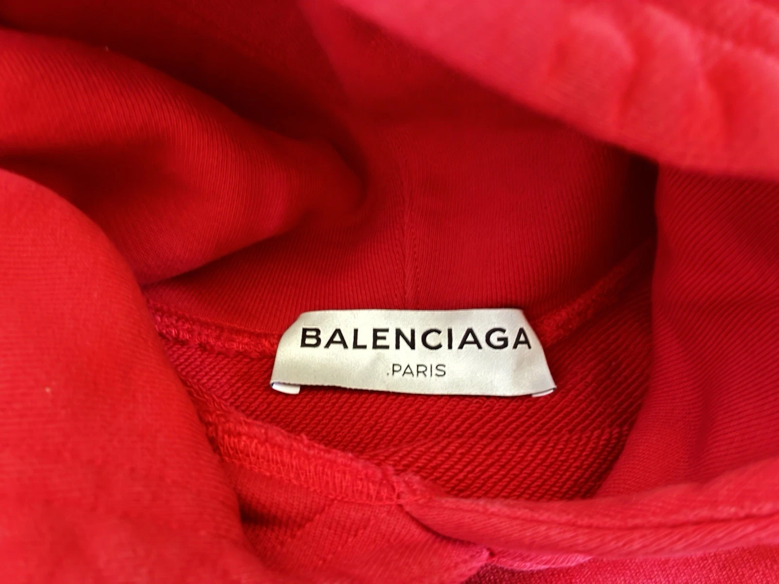 Balenciaga Maglione Donna Cropped Felpa con Cappuccio Rosso Taglia S