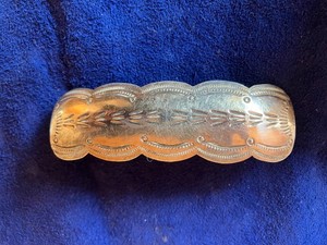 Sterling silver stamped Navajo barrette in GUC