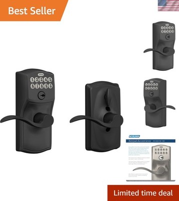 Durable Matte Black Electronic Lock Keypad with Flex-Lock Feature for Entryways