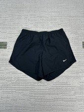 Nike Tempo Running Shorts Womens XL Black Dri Fit Brief Liner Logo Mid Rise