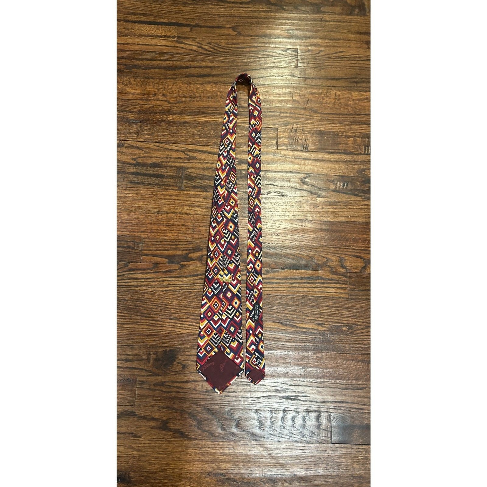 Brioni Multicolored Pattern Geometric Diamond Red… - image 5