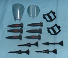 G.I. GI JOE gijoe COBRA RATTLER PARTS LOT #26 missiles windshields FREE SHIP