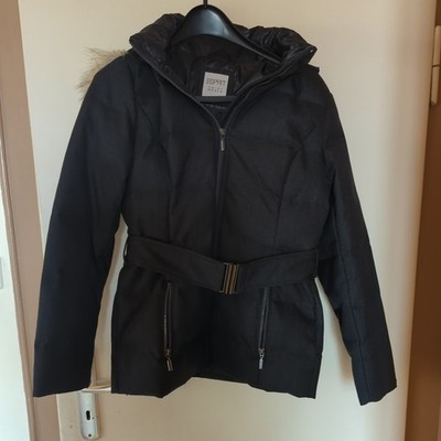 ESPRIT Daunenjacke Damenjacke Schwarz  Gr. 38 abnehmbare Mütze  Top Zustand 