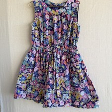 Girls TEA Collection Sz 7 Sleeveless Dress Purple Floral Lined