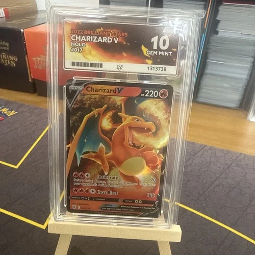 Charizard V | 017/172 Brilliant Stars | ACE 10 | Low Gem Rate - 8%