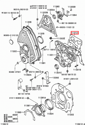 Genuine Hilux LN171 LN170 LN167 LN166 3L 5L 2L Timing Gear Cover Case Gasket - Picture 4 of 20