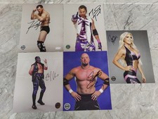 (5) Kyle O'Reilly Matt Taven Evil Uno Justin Credible Dana Brooke Signed 8x10s 