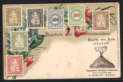 Lithographie Briefmarken, Helvetia 