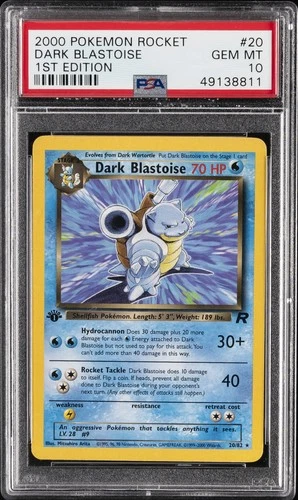 2000 POKEMON ROCKET 1ST ED #20 DARK BLASTOISE PSA 10