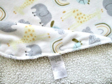Couverture bébé sherpa gris jaune tortue éléphant pois poussin lovey ~ 30"x40"