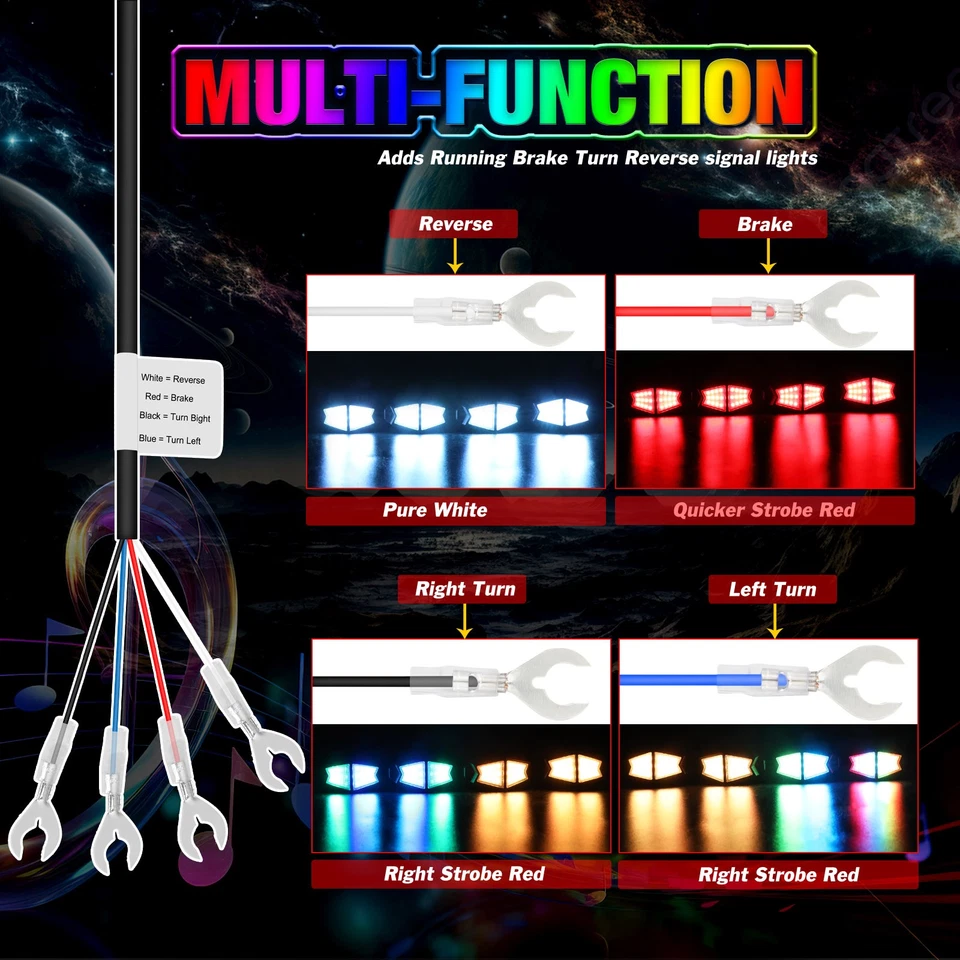Kit de bocina de señal de giro UTV para Can-am Maverick X3 legal en la calle + 4 cápsulas luces de roca Foto 4 de 4