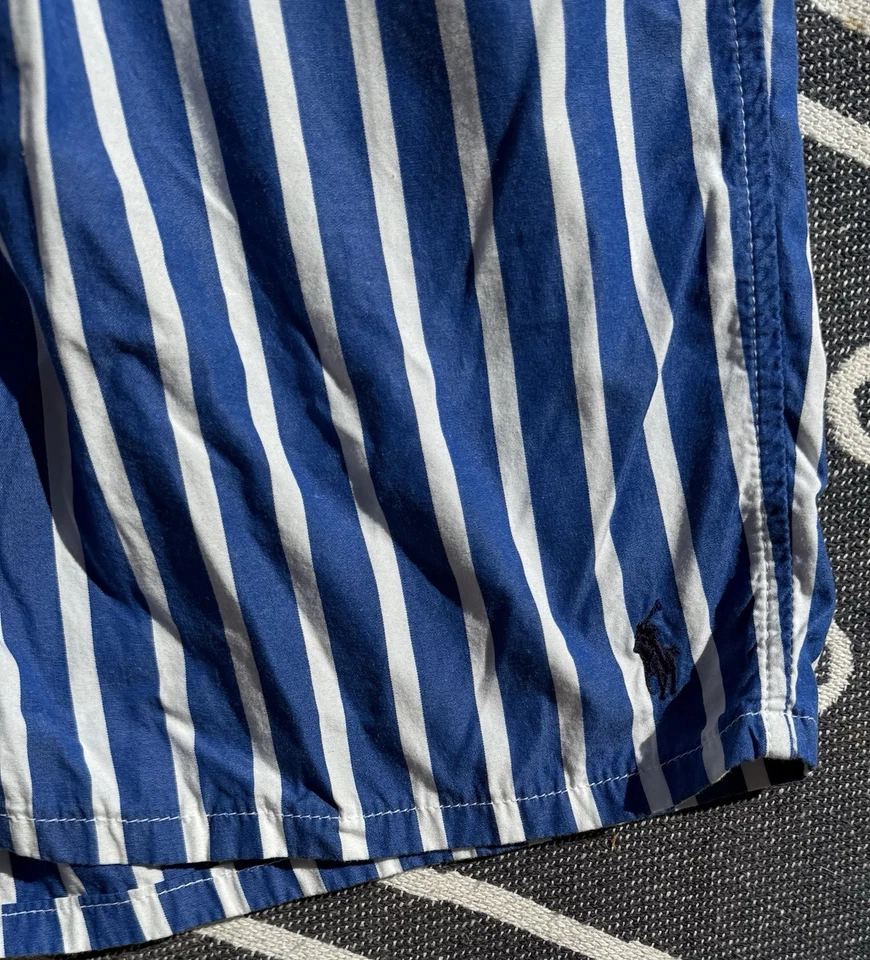 Shorts Polo Ralph Lauren Masculino Vintage 34!Listra Azul Feito nos EUA Anos 90 - Imagem 3 de 4