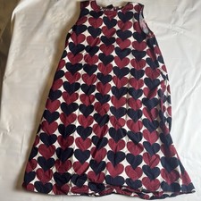 Marimekko Uniqlo Girls Dress Size 9-10 Heart Print Sleeveless Pocket EUC