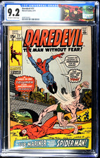 Daredevil #77 (1967) CGC 9.2 NM- OW/W Sub-Mariner Spider-Man Battle Custom Label