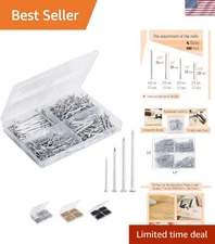 600 Pcs Assorted Nails Kit - 4 Sizes, Quality Silver Finishing and Hanging Nails