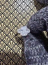 Diamon Ring 950 Platinum 3.02ctw Lab created Cushion IGI certified. Total 3.4ctw