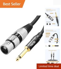 Female XLR to 1/4 6.35mm TS Mono Jack Unbalanced Microphone Cable Mic Cord fo...