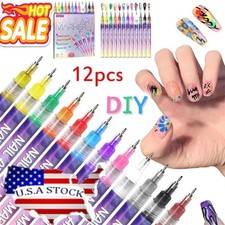 12/18 Colors Nail Art Pens Set, Nail Art Marker, Nail Doodle Pens, 0.5 MM Nail