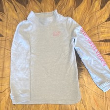 Vineyard Vines Girls Whale Graphic Pullover Sweatshirt Gray L 14 Cotton Blend