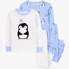 4pc Kids Penguin Pajama Sets For 18M