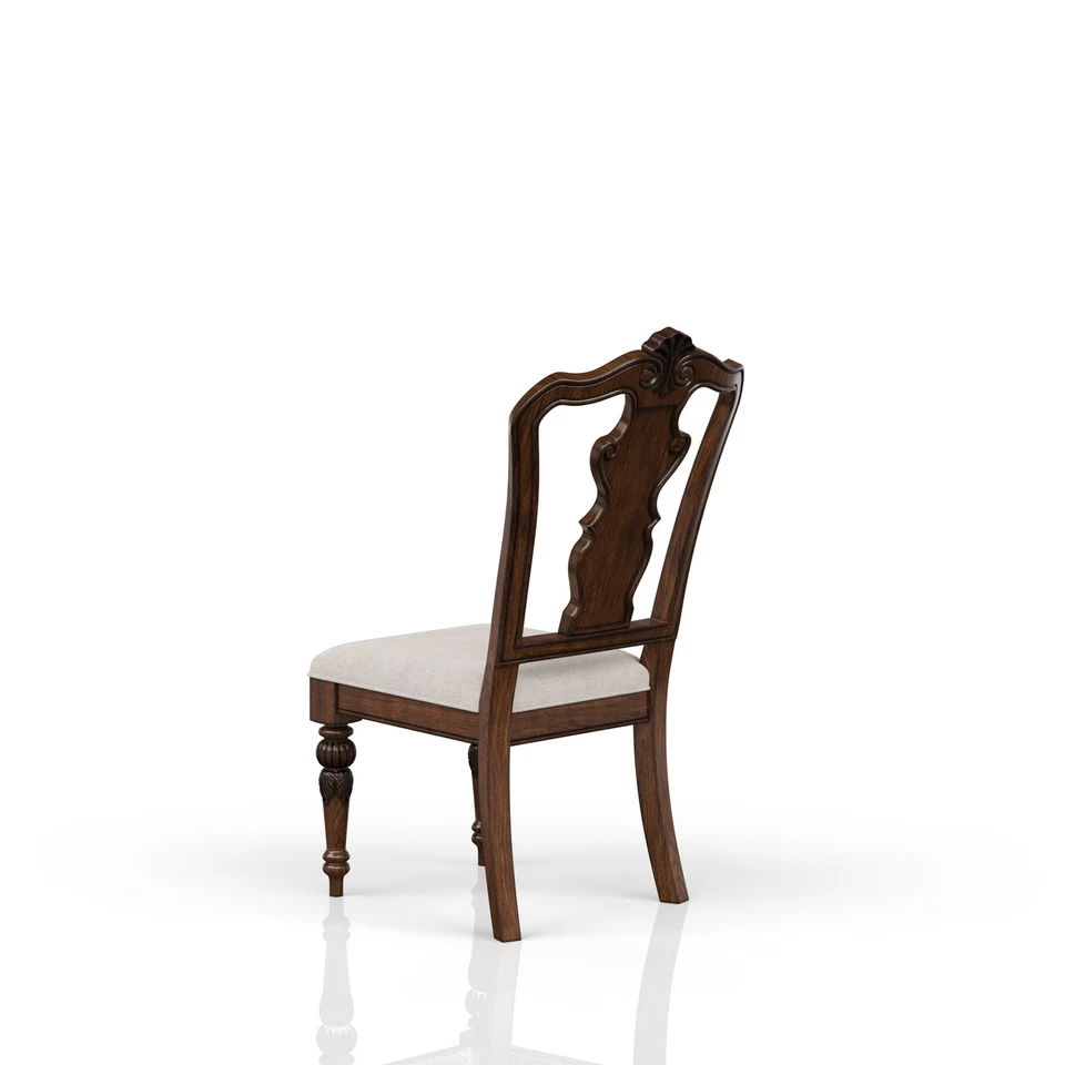 ​​Elegante Silla Lateral Tradicional Caoba (Juego de 2) - Estilo Clásico Queen Anne Foto 3 de 4