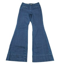 Pilcro  The Letterpress Supercrisp Flared Jeans Women 27 Dark Wash Denim