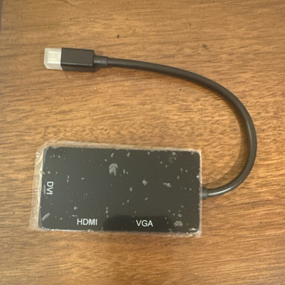 FronTech 3-in-1 Mini DisplayPort to HDMI, VGA, DVI Multiport Adapter - Black