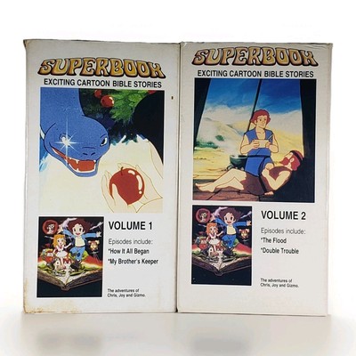 Superbook Volume 1 & 2 VHS How It All Began Brothers Keeper Flood Double Trouble