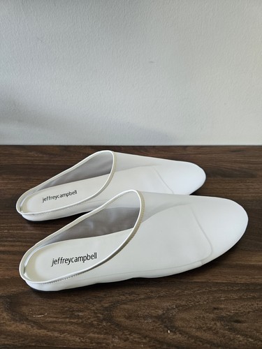 Jeffrey Campbell Nutcracker White Flats Women's Size 10 Mesh Mules Ballet NWB - Picture 2 of 8