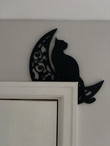 Black Cat and Celtic Moon Hanger