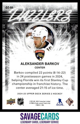 2024-25 Upper Deck Dazzlers Blue Aleksander Barkov #DZ-81 Florida