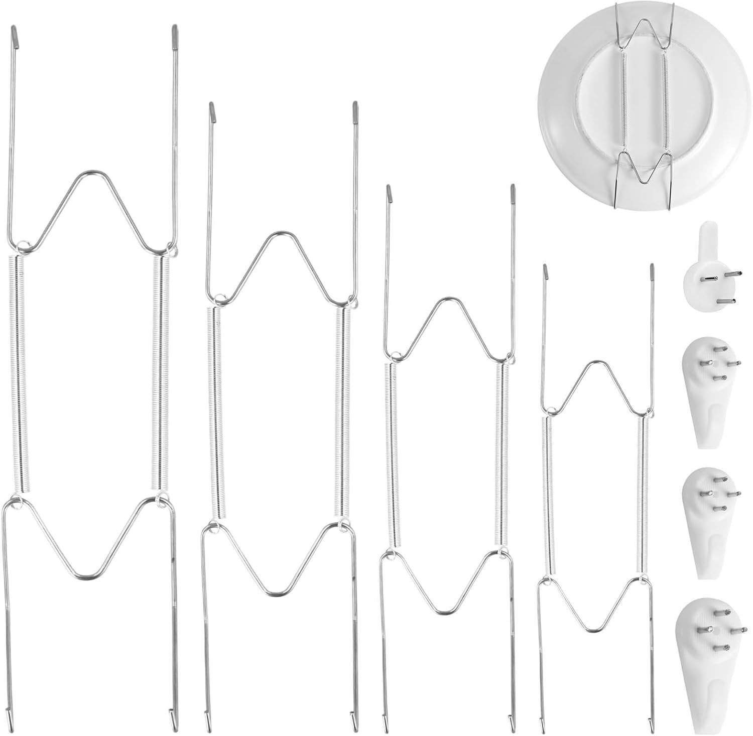 4 Pack Plate Hangers for the Wall, 6/8/10/12 Inch Plate Wall Holder Stainless St
