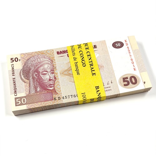 Set of 100 Congo 50 Francs Banknote 2013 P-97a Uncirculated ๐จ๐ฉ