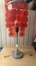 Modern Red Disc Cascade Table Lamp - Unique D...